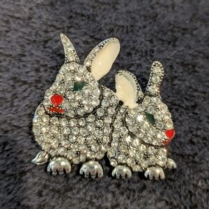 Sparkling Bunny Brooch